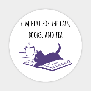 Cats, Books, and Tea Magnet